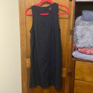 JCrew black linen shift dress